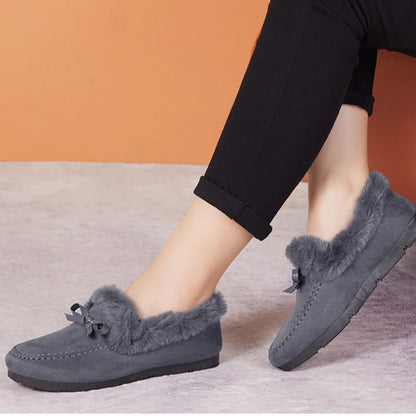 Velyn™ - Loafers met strik en bont