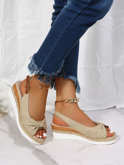 Heeled Sandals With Bow
