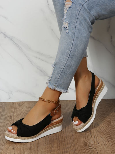 Heeled Sandals With Bow