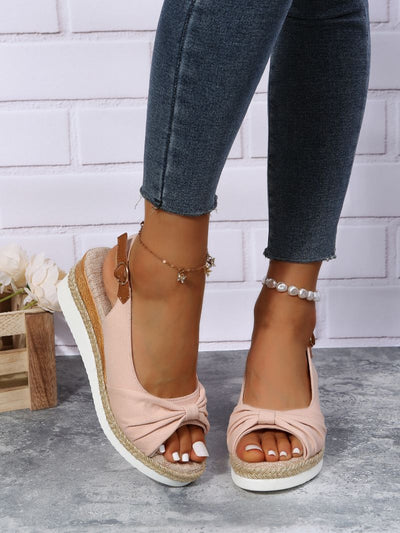 Heeled Sandals With Bow