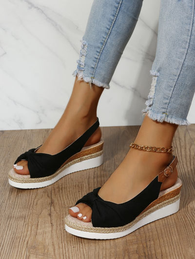 Heeled Sandals With Bow