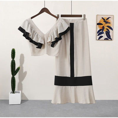 Lilia™ - geplooide lange jurk met hals 