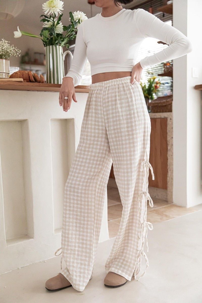 Yingie™- Wide Gingham Pants