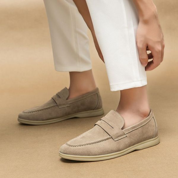 Giovanni™ - Loafers i semsket skinn