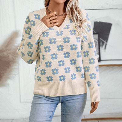 Christine™ - V-hals Daisy Trui