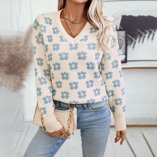 Christine™ - Vneck Daisy Sweater