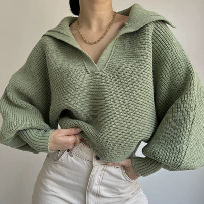 Ivy™ - Kraag Trui met Lange Mouwen