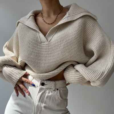 Ivy™ - Kraag Trui met Lange Mouwen