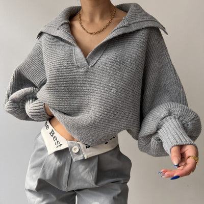 Ivy™ - Kraag Trui met Lange Mouwen