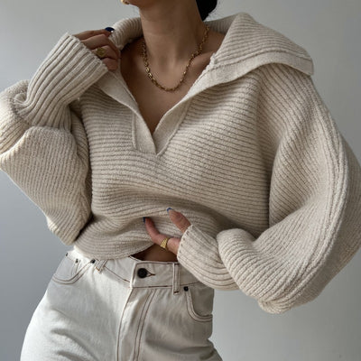 Ivy™ - Kraag Trui met Lange Mouwen