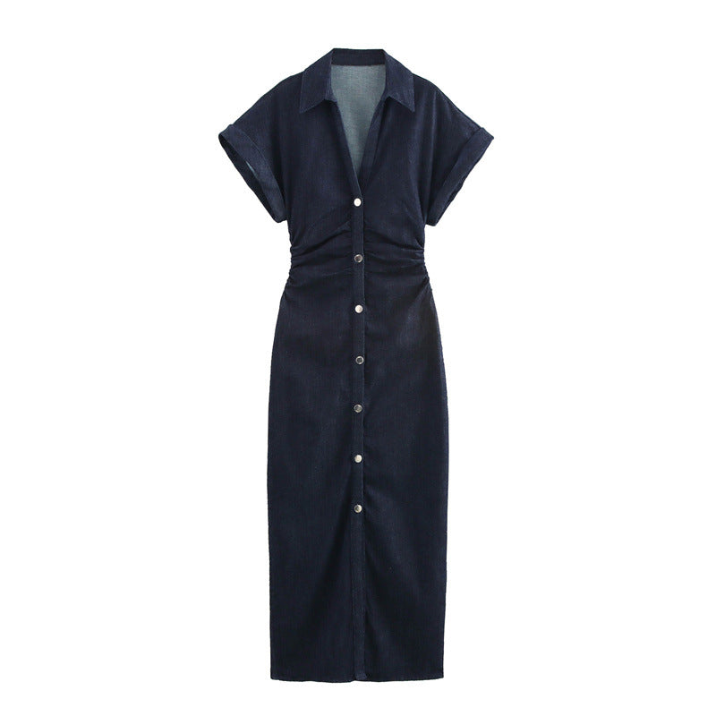 Harper™ | Button-Down Denim Midi Dress
