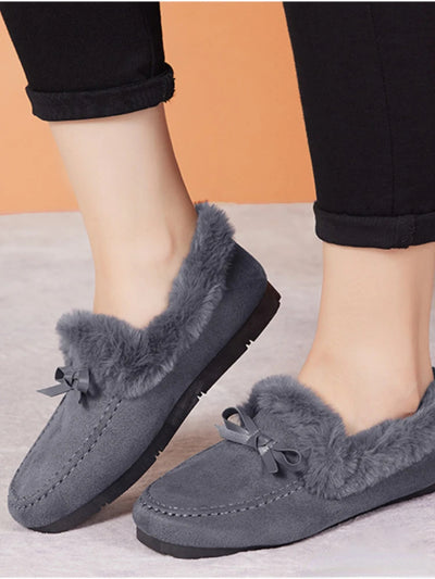 Velyn™ - Bow Fur Loafers