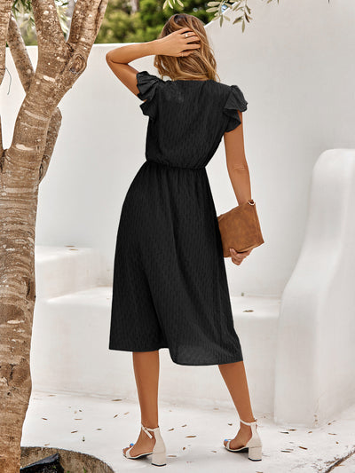 Lina™ – Flutter Sleeve Summer Midi Dress