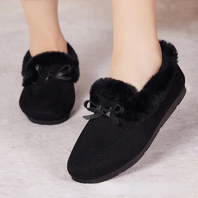 Velyn™ - Bow Fur Loafers