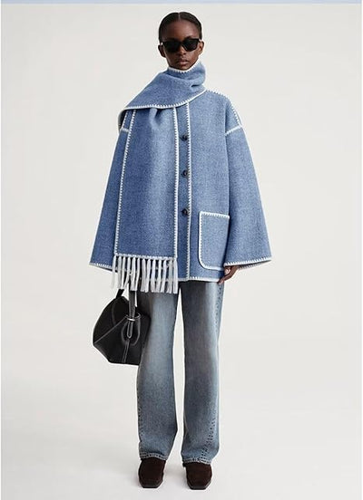 Toni™ - Coat with tassel scarf