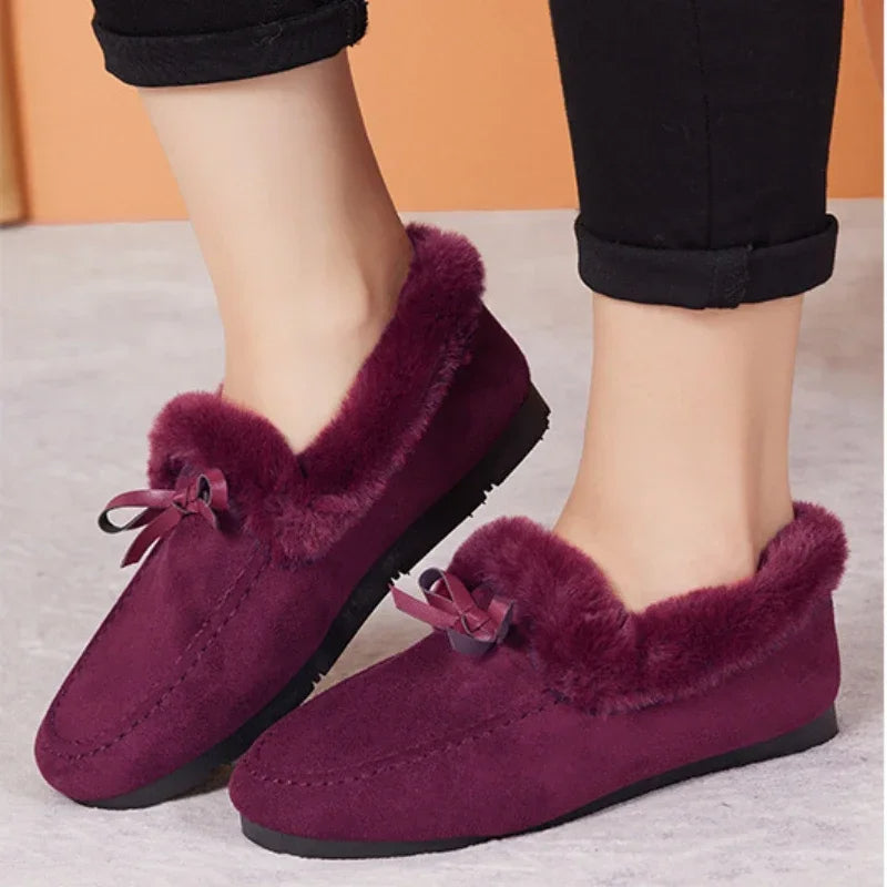 Velyn™ - Bow Fur Loafers