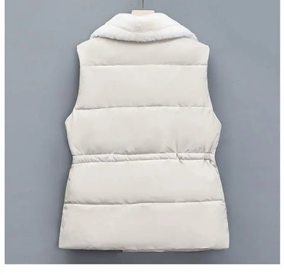 Breya™ - Mouwloze winterjas met imitatiebontvoering