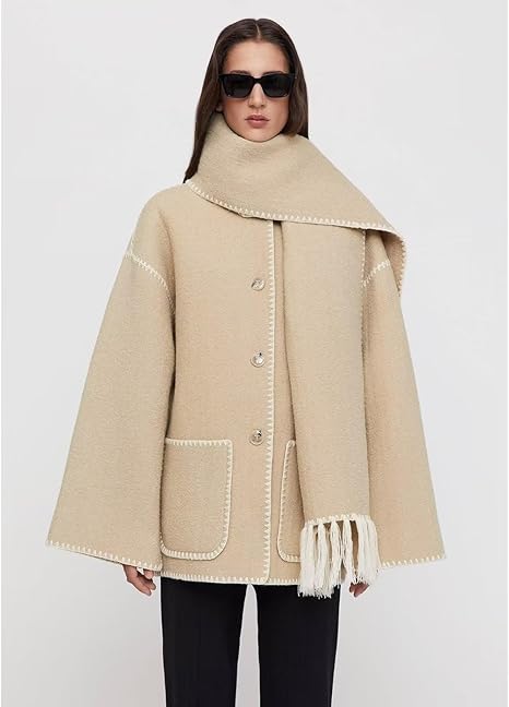 Toni™ - Coat with tassel scarf
