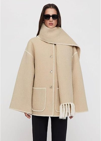 Toni™ - Coat with tassel scarf