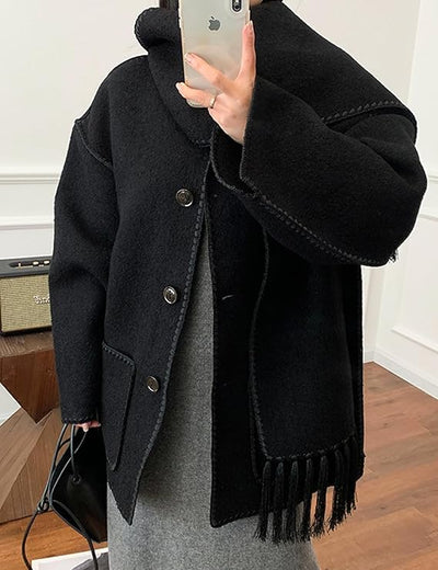 Toni™ - Coat with tassel scarf