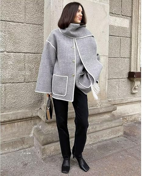 Toni™ - Coat with tassel scarf