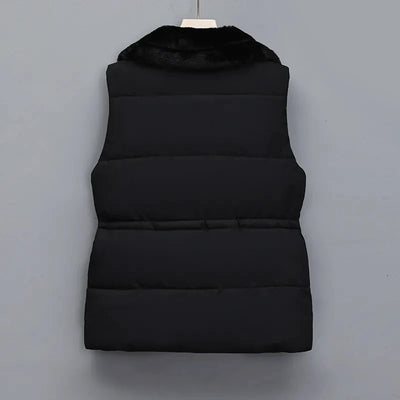 Breya™ - Mouwloze winterjas met imitatiebontvoering
