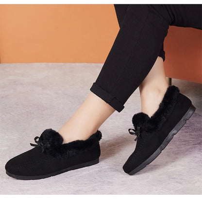 Velyn™ - Loafers met strik en bont