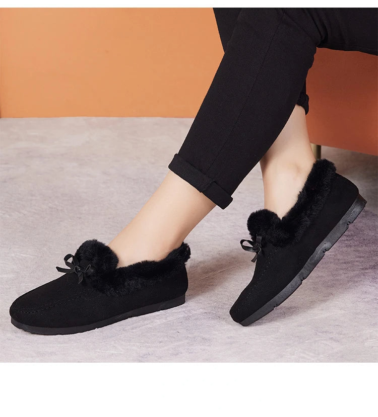 Velyn™ - Bow Fur Loafers