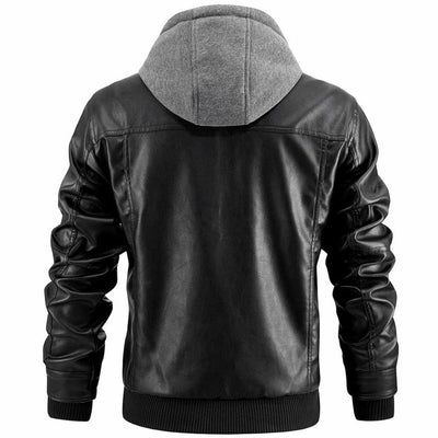Yannick™ - PU Hooded Leather Jacket