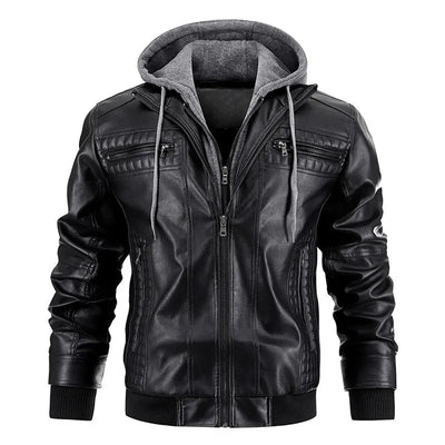 Yannick™ - PU Hooded Leather Jacket