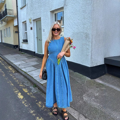 Daisy™ | Casual denim midi-jurk