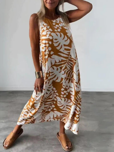 Talia™ | Tropical Swing Midi Dress