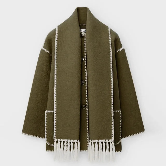 Toni™ - Coat with tassel scarf