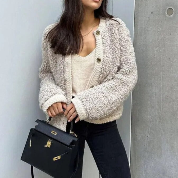 Maia™ - Teddy Cardigan Knit Jacket