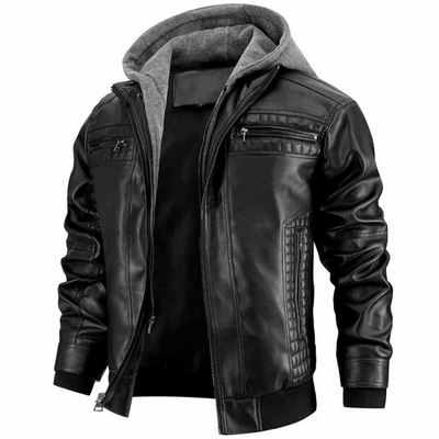 Yannick™ - PU Hooded Leather Jacket