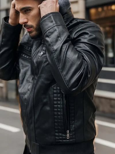 Yannick™ - PU Hooded Leather Jacket