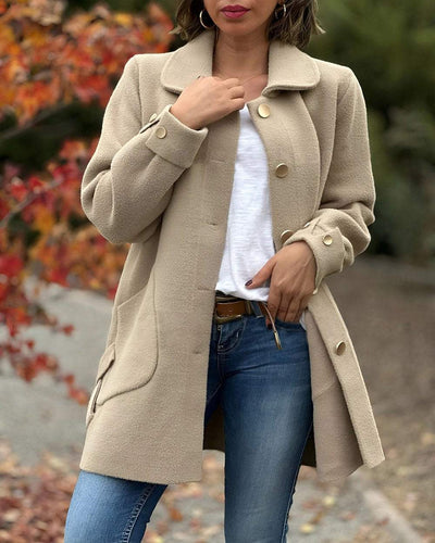 Sheldy™ - Solid Side Knot Women Coat